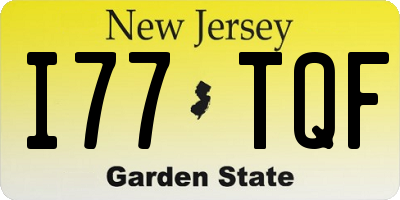 NJ license plate I77TQF