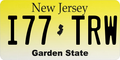 NJ license plate I77TRW