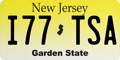 NJ license plate I77TSA