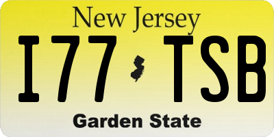 NJ license plate I77TSB