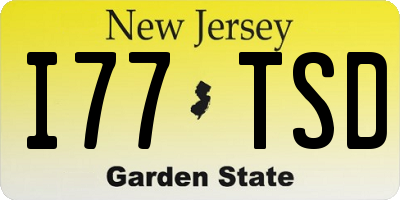 NJ license plate I77TSD