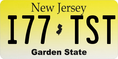 NJ license plate I77TST