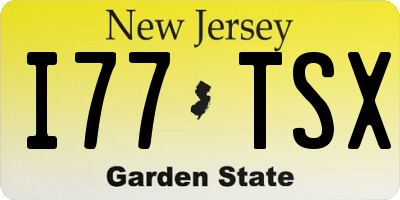 NJ license plate I77TSX