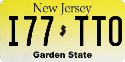 NJ license plate I77TTO
