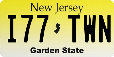 NJ license plate I77TWN