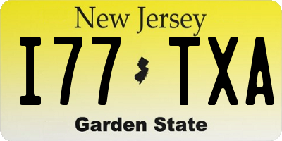 NJ license plate I77TXA