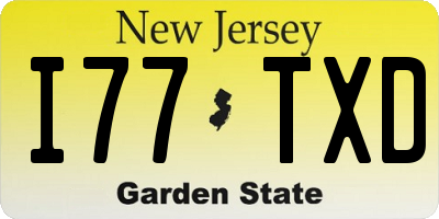 NJ license plate I77TXD