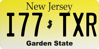 NJ license plate I77TXR