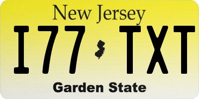 NJ license plate I77TXT