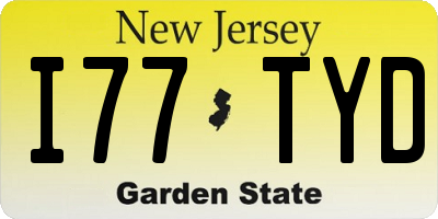 NJ license plate I77TYD