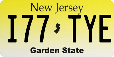 NJ license plate I77TYE