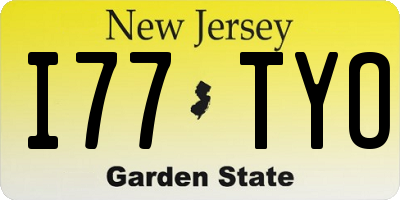 NJ license plate I77TYO