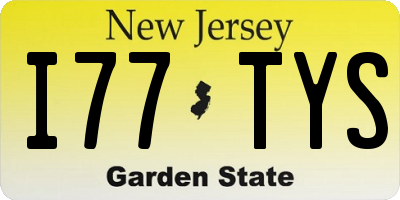 NJ license plate I77TYS