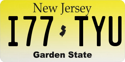 NJ license plate I77TYU