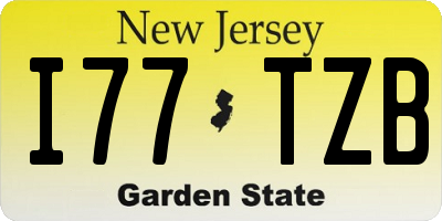 NJ license plate I77TZB