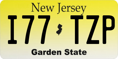NJ license plate I77TZP
