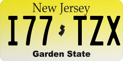 NJ license plate I77TZX