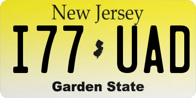 NJ license plate I77UAD