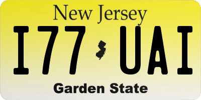 NJ license plate I77UAI