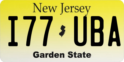 NJ license plate I77UBA