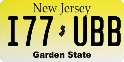 NJ license plate I77UBB