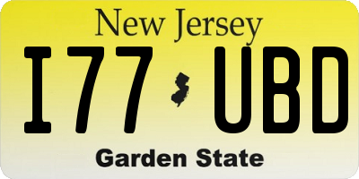 NJ license plate I77UBD