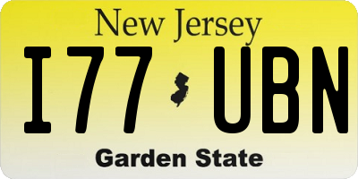 NJ license plate I77UBN
