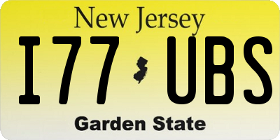 NJ license plate I77UBS
