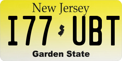 NJ license plate I77UBT