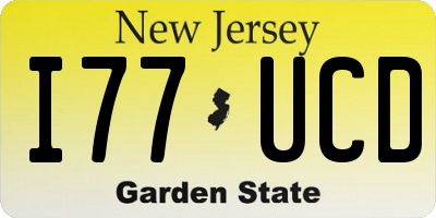 NJ license plate I77UCD