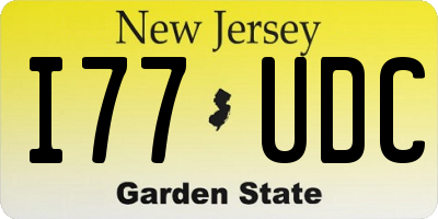 NJ license plate I77UDC