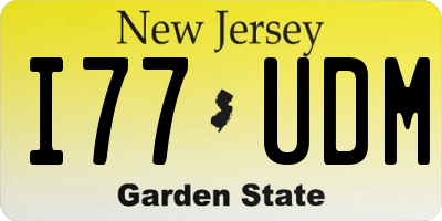 NJ license plate I77UDM