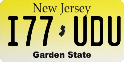 NJ license plate I77UDU