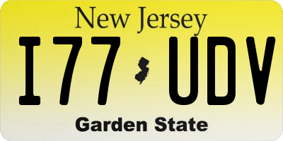 NJ license plate I77UDV