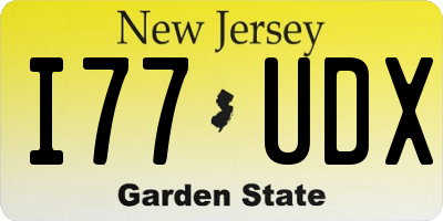 NJ license plate I77UDX