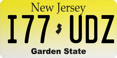 NJ license plate I77UDZ