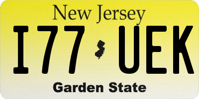 NJ license plate I77UEK
