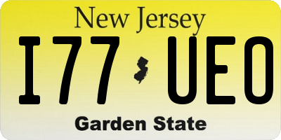 NJ license plate I77UEO