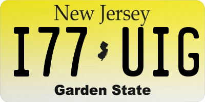 NJ license plate I77UIG