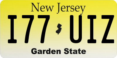 NJ license plate I77UIZ