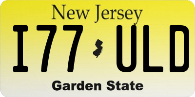 NJ license plate I77ULD