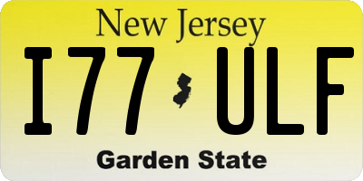 NJ license plate I77ULF
