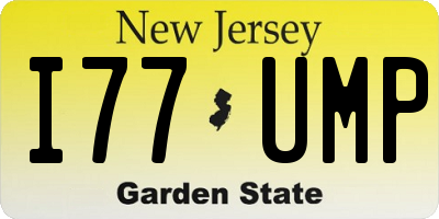 NJ license plate I77UMP