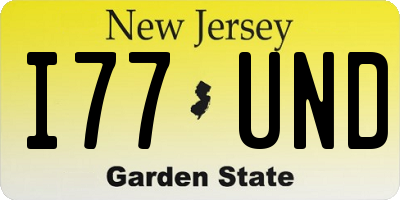NJ license plate I77UND