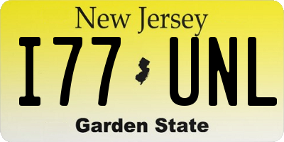 NJ license plate I77UNL