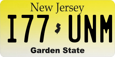 NJ license plate I77UNM