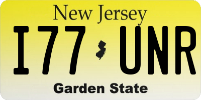 NJ license plate I77UNR