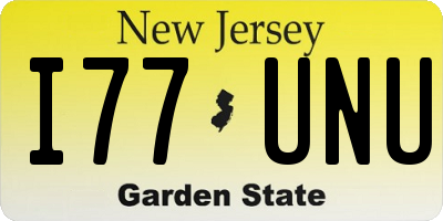 NJ license plate I77UNU