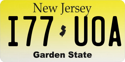 NJ license plate I77UOA