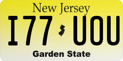 NJ license plate I77UOU